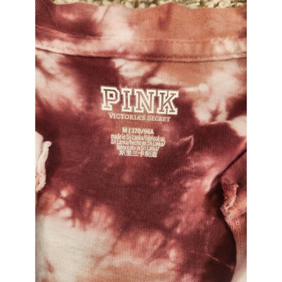 Victoria’s Secret PINK Womens Size Medium Pink Tie Dye TShirt Top - Picture 3 of 6